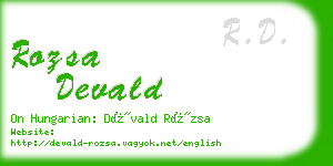 rozsa devald business card